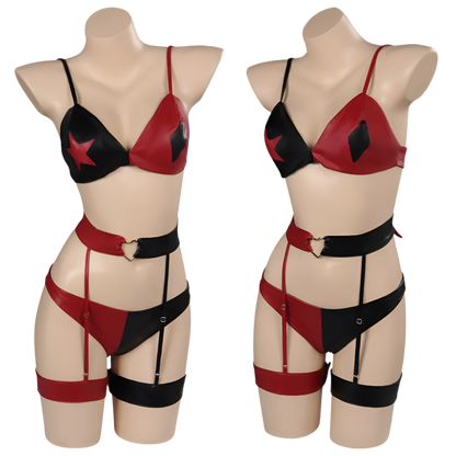 Playful villain-inspired backless bodycon mini dress for themed resort wear