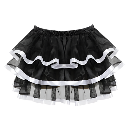 Multi-color plus size tulle tutu skirt with pleated design for resort dance wear

