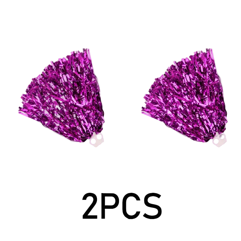 Cheerleader Pom Poms | Metallic Game Day Cheer Accessories