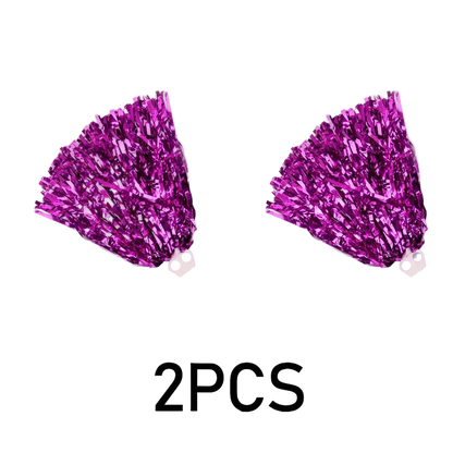 Cheerleader Pom Poms | Metallic Game Day Cheer Accessories