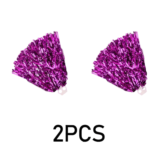 Cheerleader Pom Poms | Metallic Game Day Cheer Accessories