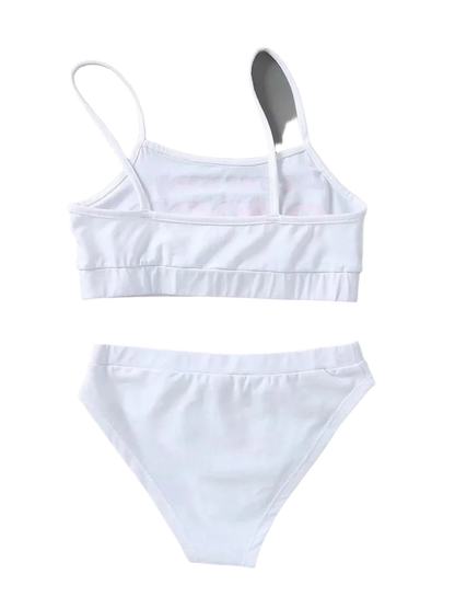 Loungewear Set: A black and white loungewear set with crop tops and matching bottoms. The tops have the text "COME HERE DADDY," and the bottoms say "Please," creating a playful and cheeky look.

