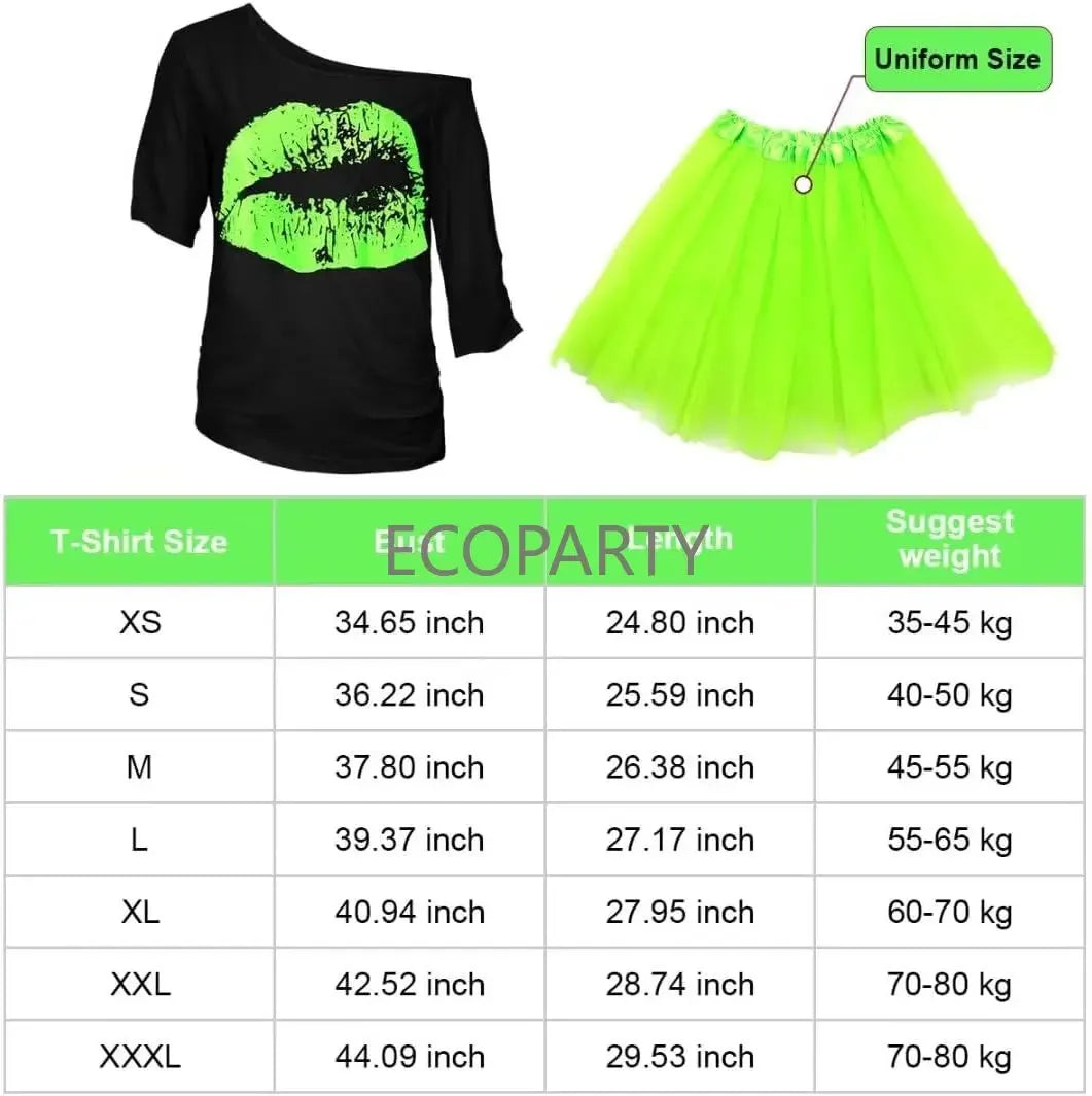 80s Costume Accessories T-Shirt Tutu Set