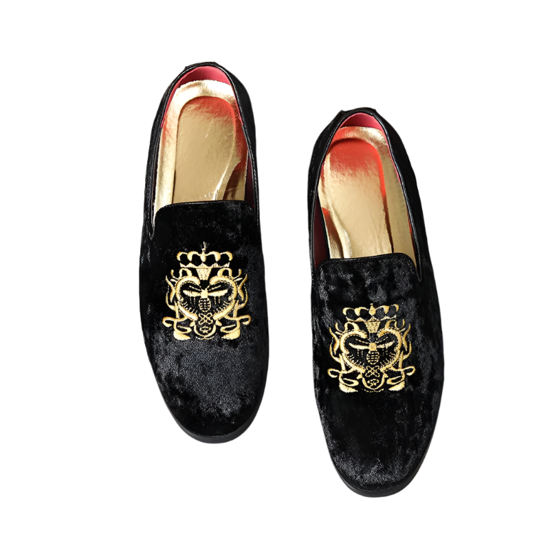 Designer suede leather Oxford shoes with embroidery detail in extended sizes for resort formal wear

