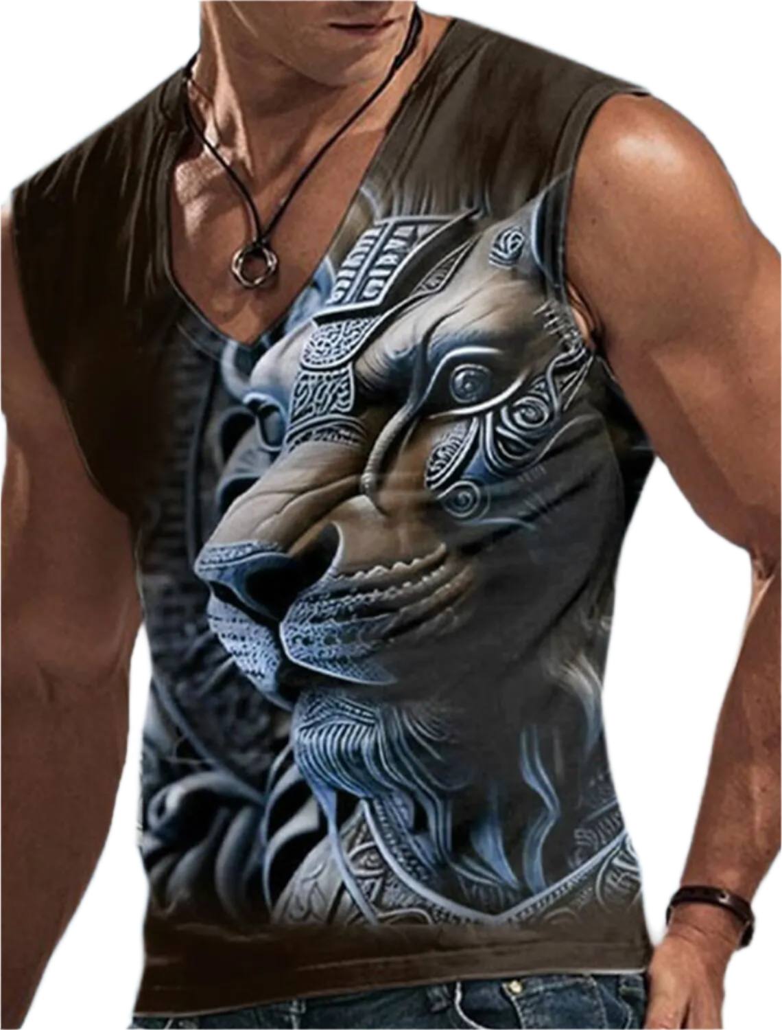 Men's Sleeveless T-Shirt 3D Animal Print