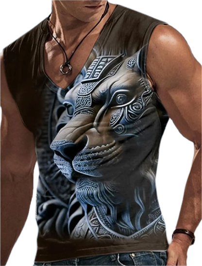 Men's Sleeveless T-Shirt 3D Animal Print