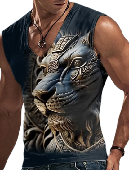 Men's Sleeveless T-Shirt 3D Animal Print