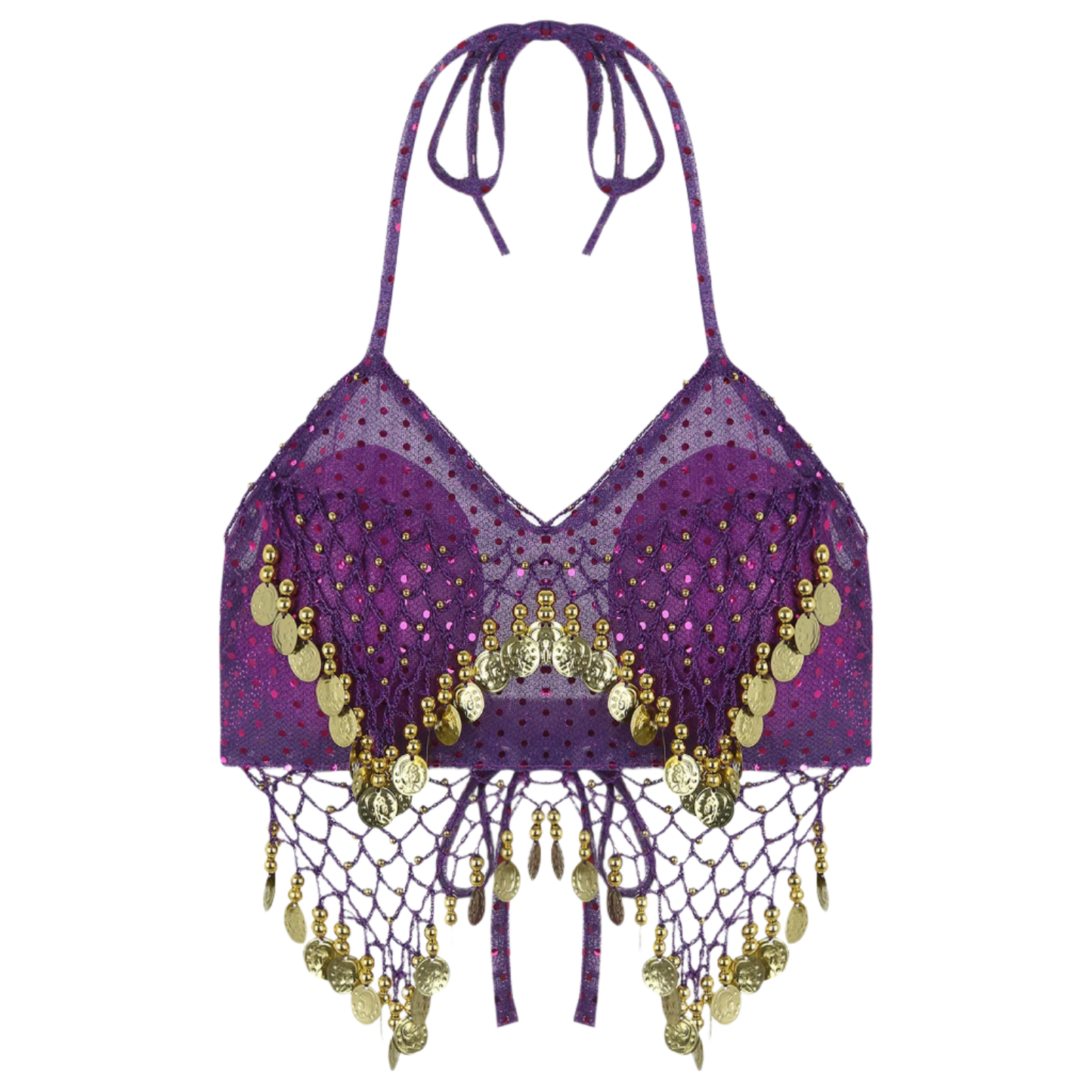 Sexy Women Beaded Sequins Belly Dance Bra