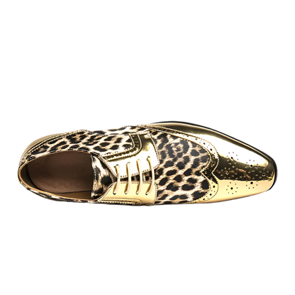 Leopard Print Mens Formal Dress Shoes for Resort Wear