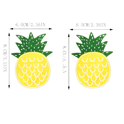 Yellow bling pineapple glitter nipple covers disposable breast pasties with invisible bra sexy stickers design for tropical summer resort entertainment