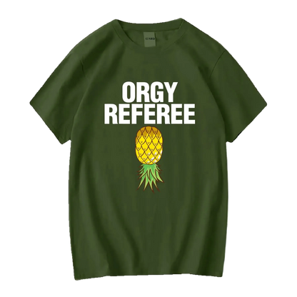 Men's Orgy Referee T-Shirt | Funny Swinger & Game Day Party Shirt