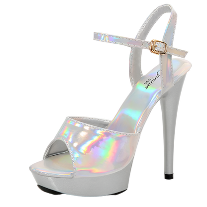 Platform Stiletto Sandals with Ankle Strap for Resort Evening Wear