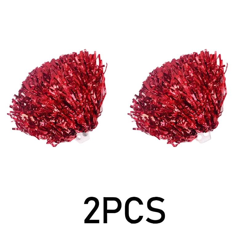 Cheerleader Pom Poms | Metallic Game Day Cheer Accessories