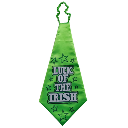 "St. Patrick's Day green sequin bow tie and necktie set with adjustable strap"
