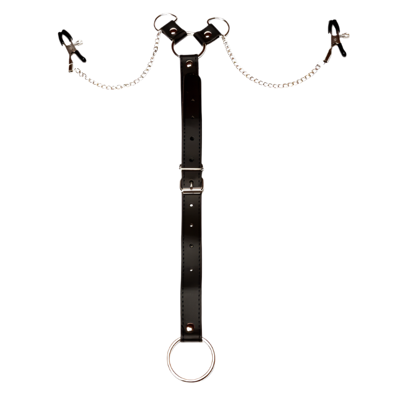 BDSM Bondage Choker Collar | Nipple Clamp Breast Clip Chain Set