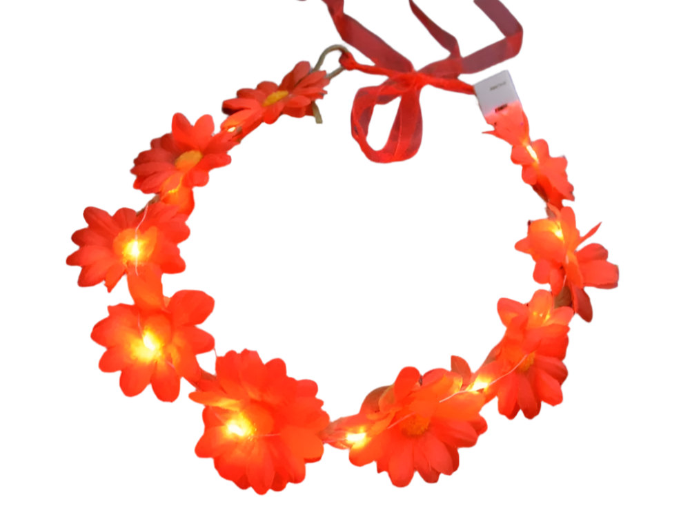 Glow Garland Light Up Headband | Wreath for Vibrant Glow Parties